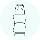 DoubleUp Baby Bottle | Liquid on the top bottle and snacks or pacifier in the bottom bottle
